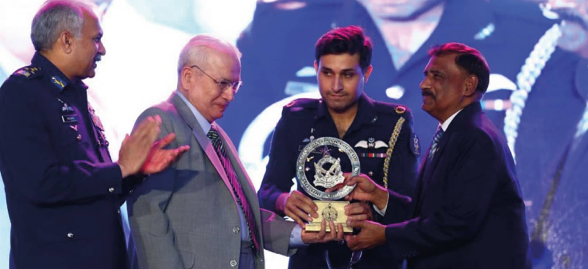 Lifetime Achievement Award ceremony with Air Chief Marshal Jamal A Khan and Air Chief Marshal Mujahid Anwar Khan