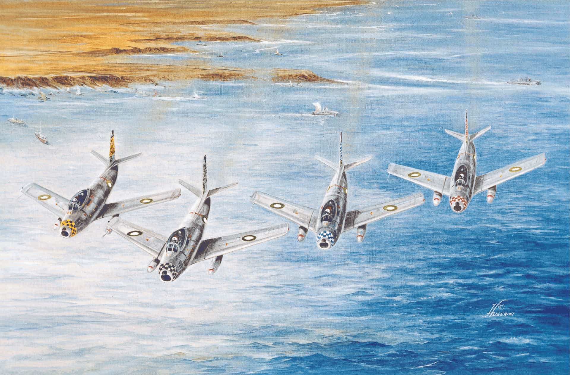 FOUR FALCONS ON A PRACTICE MISSION