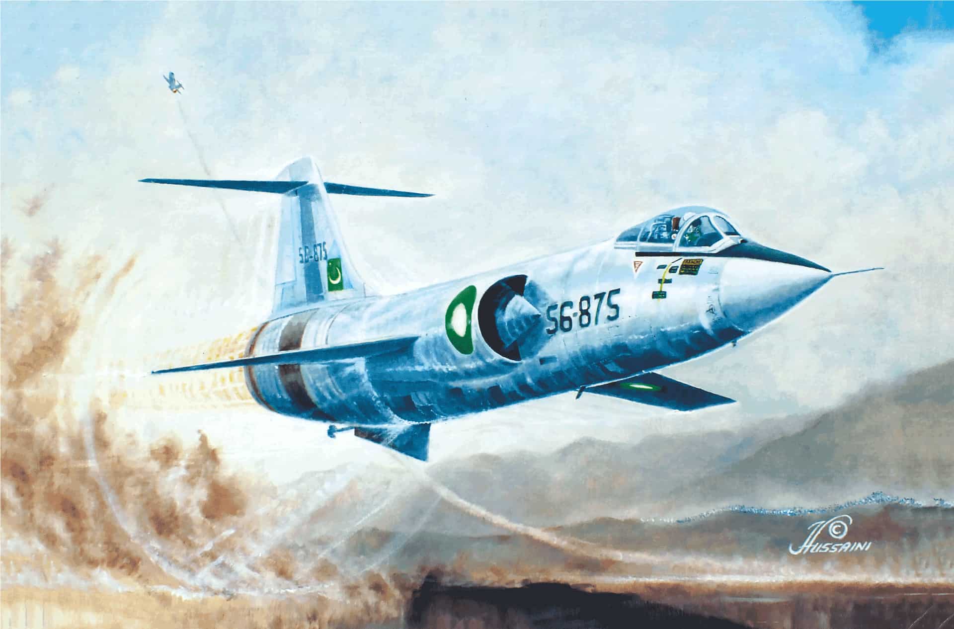 NO. 9 SQUADRON F-104s GO SUPERSONIC AT FIRE POWER DISPLAY FOR COMMAND AND STAFF COLLEGE, QUETTA