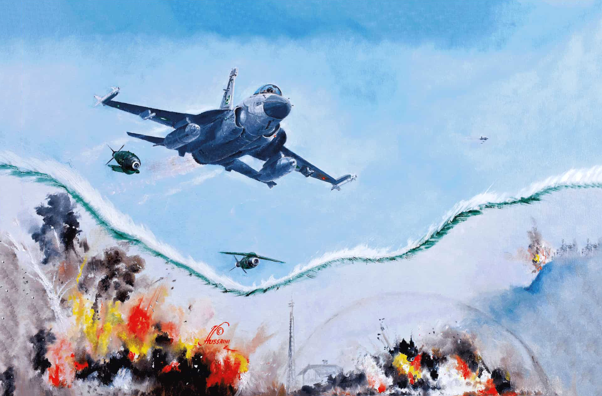 STRIKING THUNDERS FROM NO. 16 SQUADRON DELIVER A BOMB-CARRIED MESSAGE.