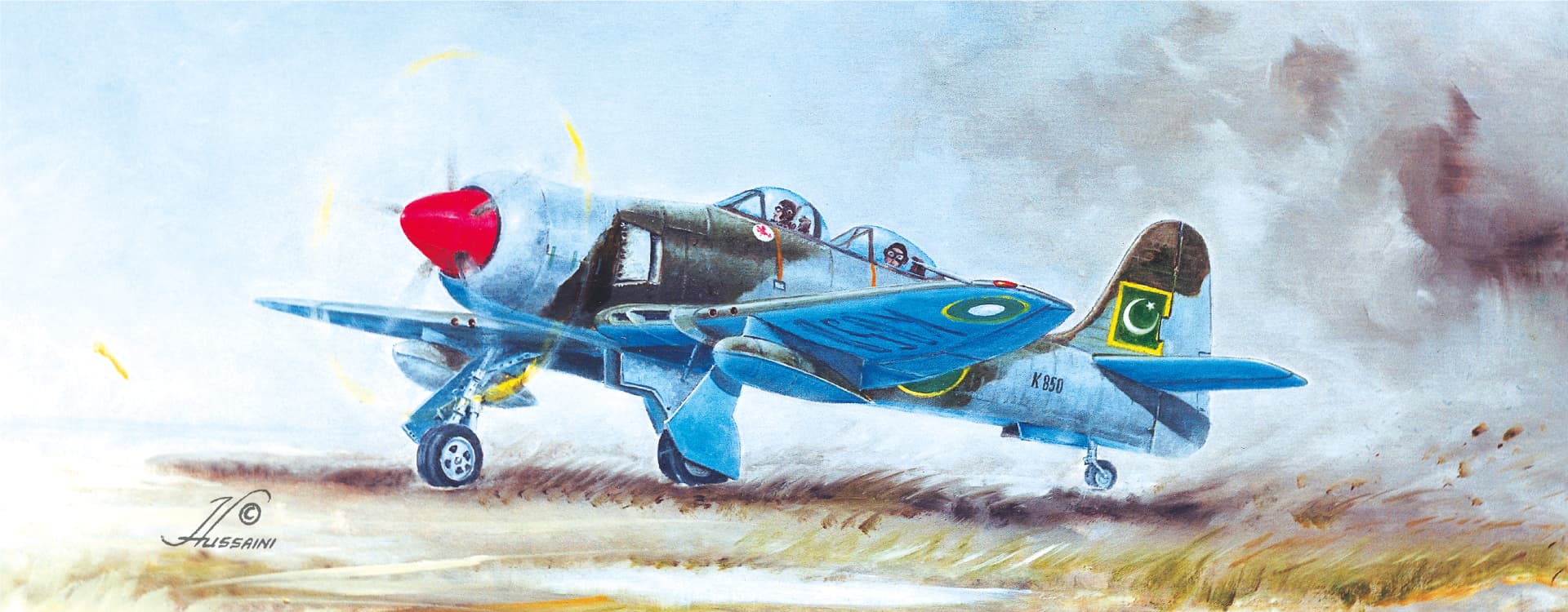 The first fighter trainer - Aviation art by Hussaini
